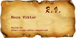 Rozs Viktor névjegykártya